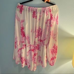 WHITE ANS PINK FLORAL ROMPER